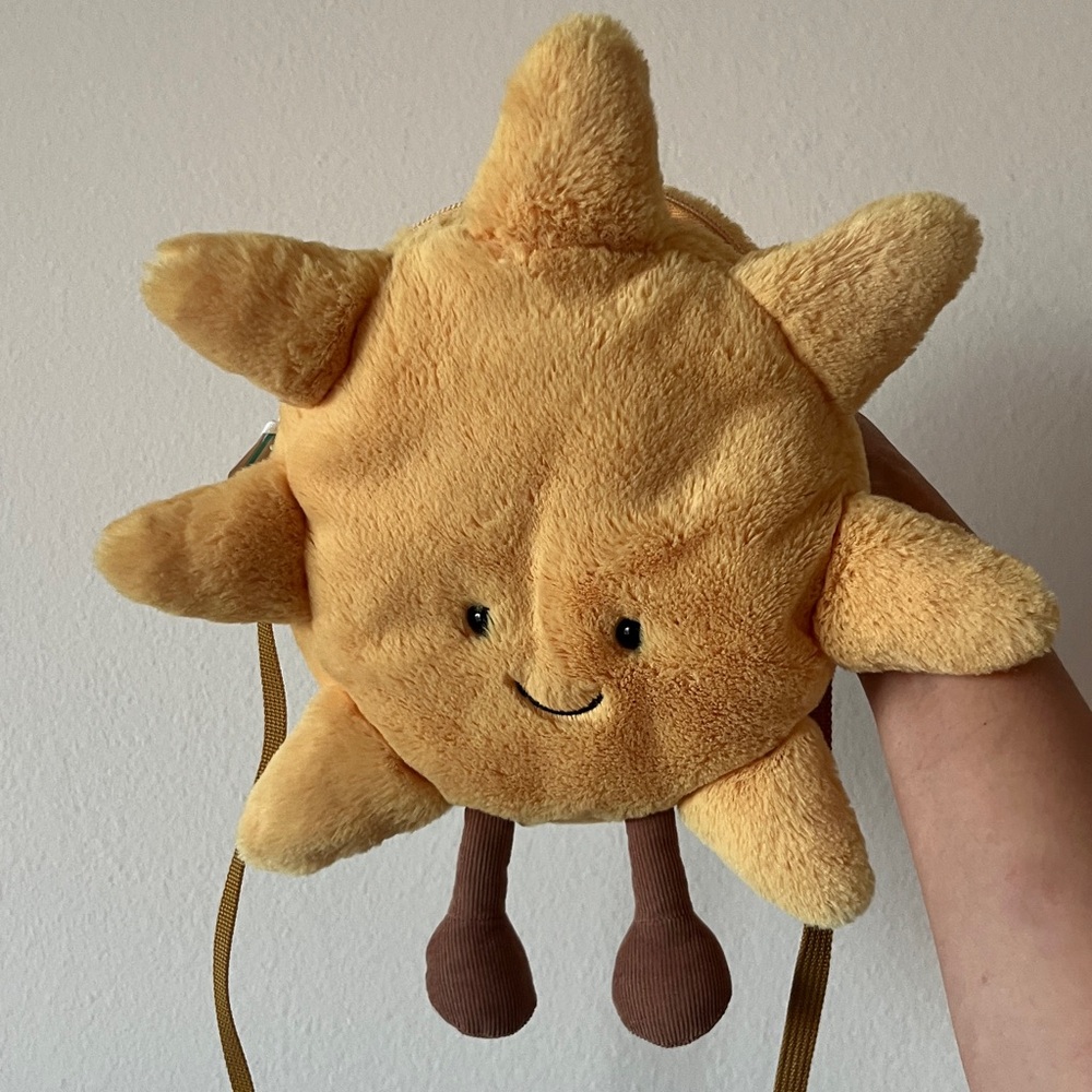 Jellycat Amuseable Sun bag 9x10" Cross Body Strap Soft & Plush NWT